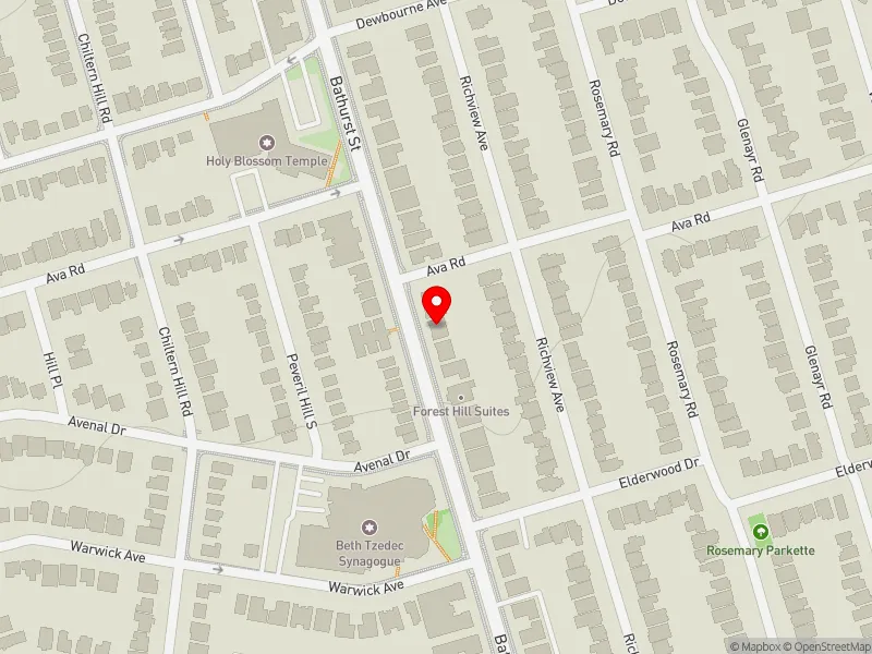 RentSafeTO apartment evaluation map view of 1705 BATHURST ST in Toronto-St. Paul's, Toronto