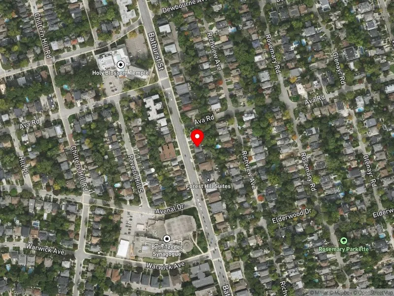 RentSafeTO apartment evaluation satellite view of 1705 BATHURST ST in Toronto-St. Paul's, Toronto