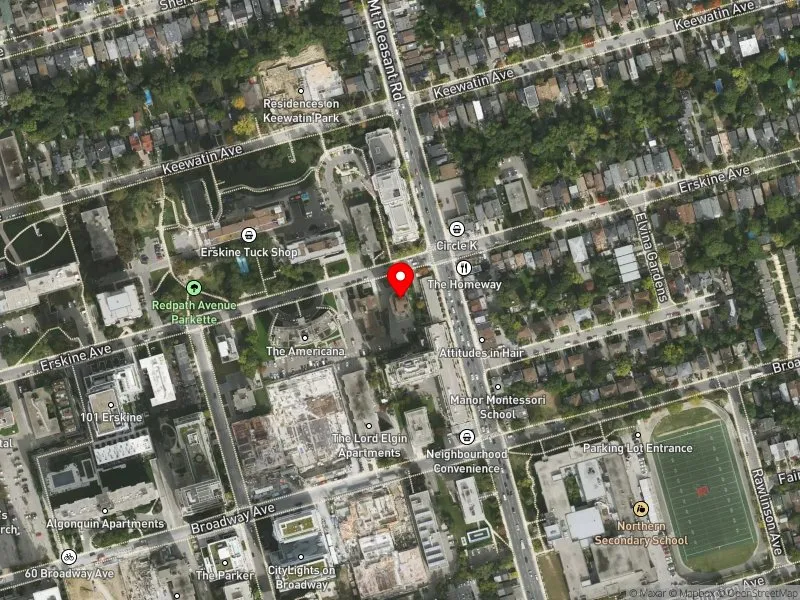 RentSafeTO apartment evaluation satellite view of 171 ERSKINE AVE in Don Valley West, Toronto