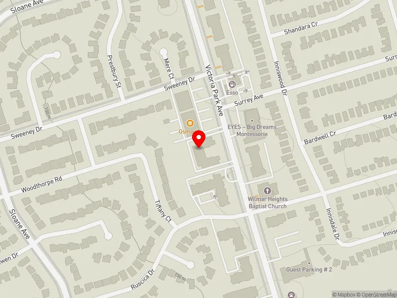 RentSafeTO apartment evaluation map view of 1710 VICTORIA PARK AVE in Don Valley East, Toronto