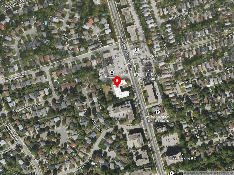 RentSafeTO apartment evaluation satellite view of 1710 VICTORIA PARK AVE in Don Valley East, Toronto