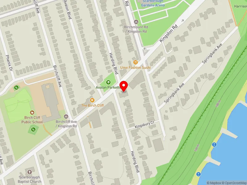 RentSafeTO apartment evaluation map view of 1711 KINGSTON RD in Scarborough Southwest, Toronto