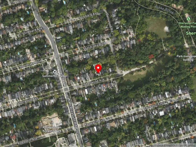 RentSafeTO apartment evaluation satellite view of 172 SHERWOOD AVE in Don Valley West, Toronto