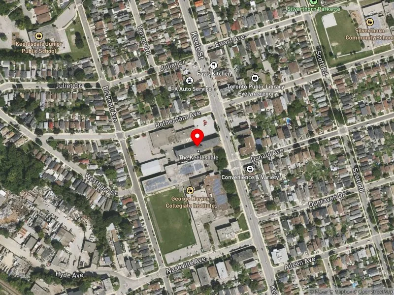 RentSafeTO apartment evaluation satellite view of 1720 KEELE ST in York South-Weston, Toronto
