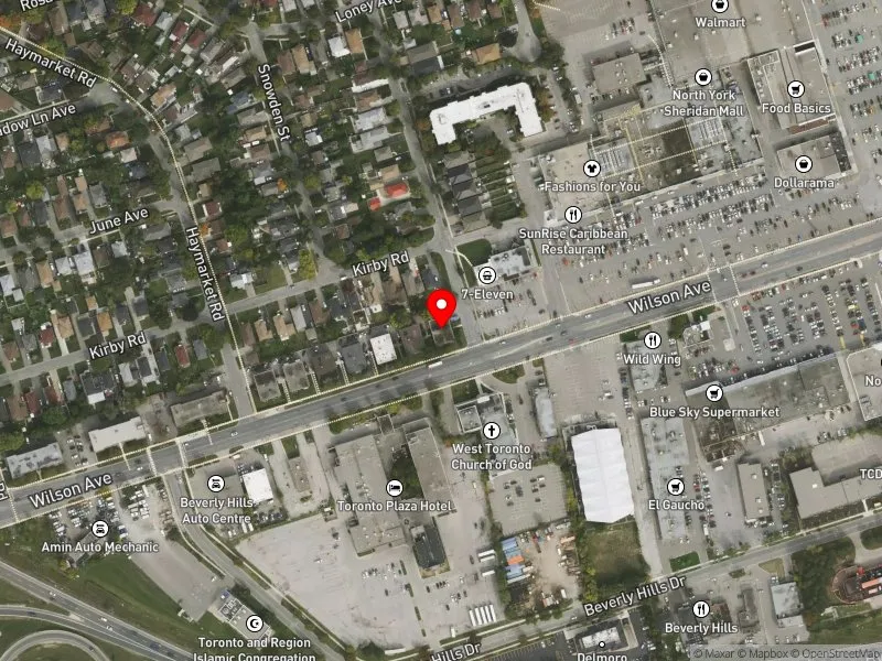 RentSafeTO apartment evaluation satellite view of 1738 WILSON AVE in Humber River-Black Creek, Toronto