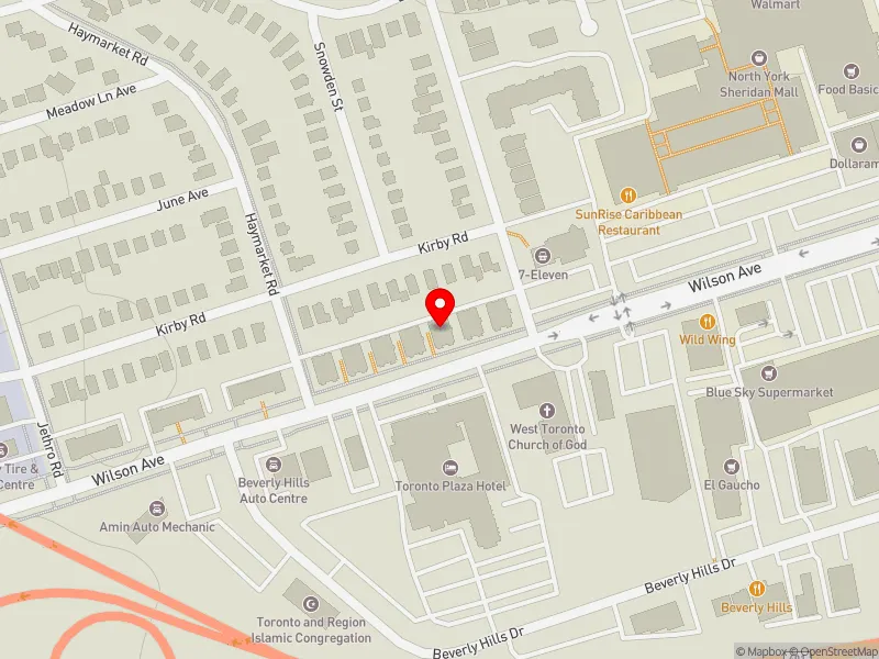 RentSafeTO apartment evaluation map view of 1742 WILSON AVE in Humber River-Black Creek, Toronto