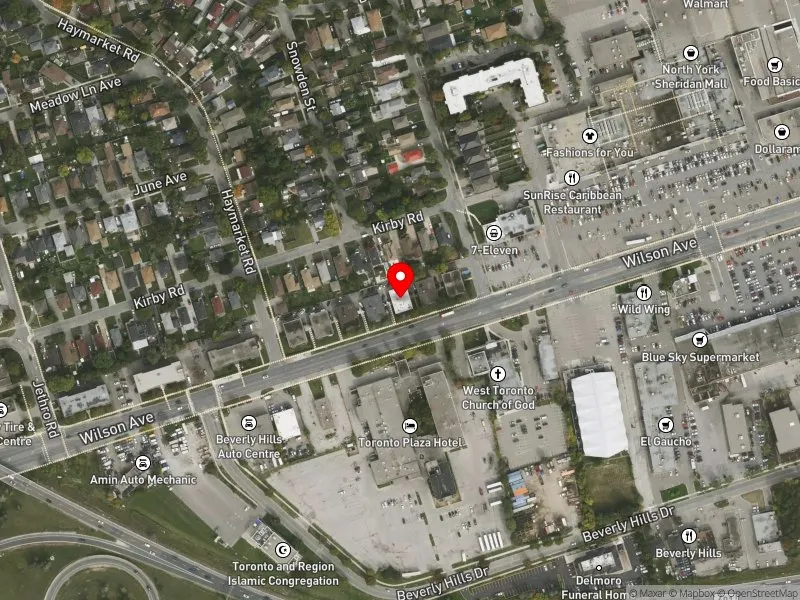 RentSafeTO apartment evaluation satellite view of 1742 WILSON AVE in Humber River-Black Creek, Toronto