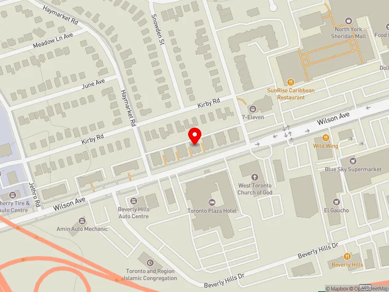 RentSafeTO apartment evaluation map view of 1744 WILSON AVE in Humber River-Black Creek, Toronto