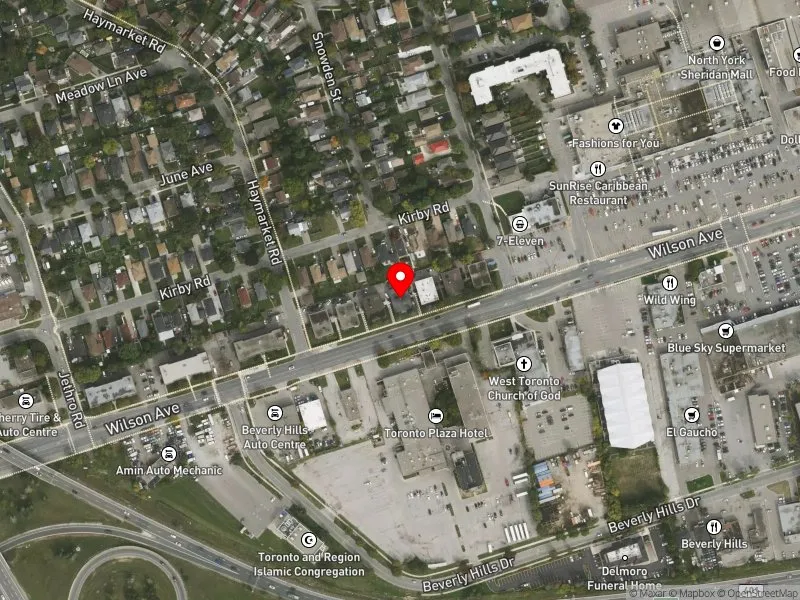 RentSafeTO apartment evaluation satellite view of 1744 WILSON AVE in Humber River-Black Creek, Toronto