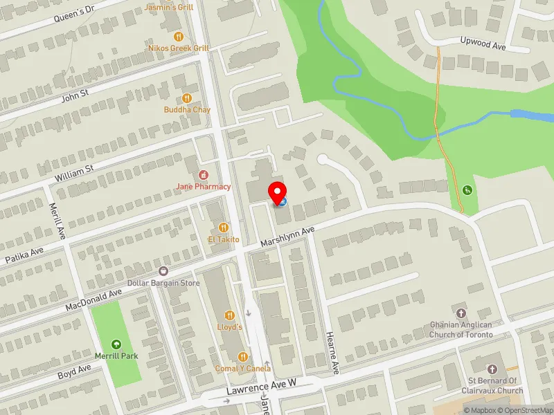 RentSafeTO apartment evaluation map view of 1747-1755 JANE ST in York South-Weston, Toronto