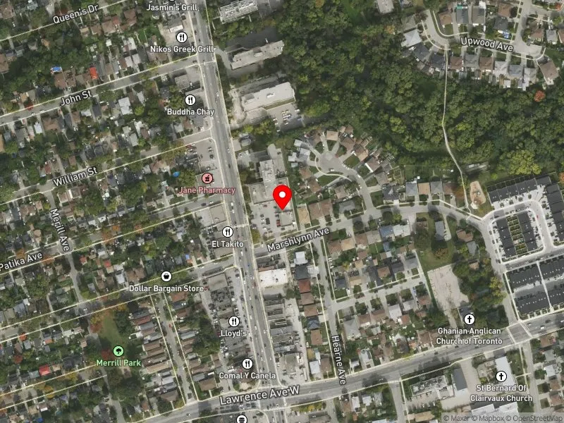 RentSafeTO apartment evaluation satellite view of 1747-1755 JANE ST in York South-Weston, Toronto