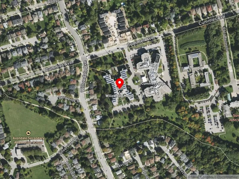 RentSafeTO apartment evaluation satellite view of 175 CUMMER AVE in Willowdale, Toronto