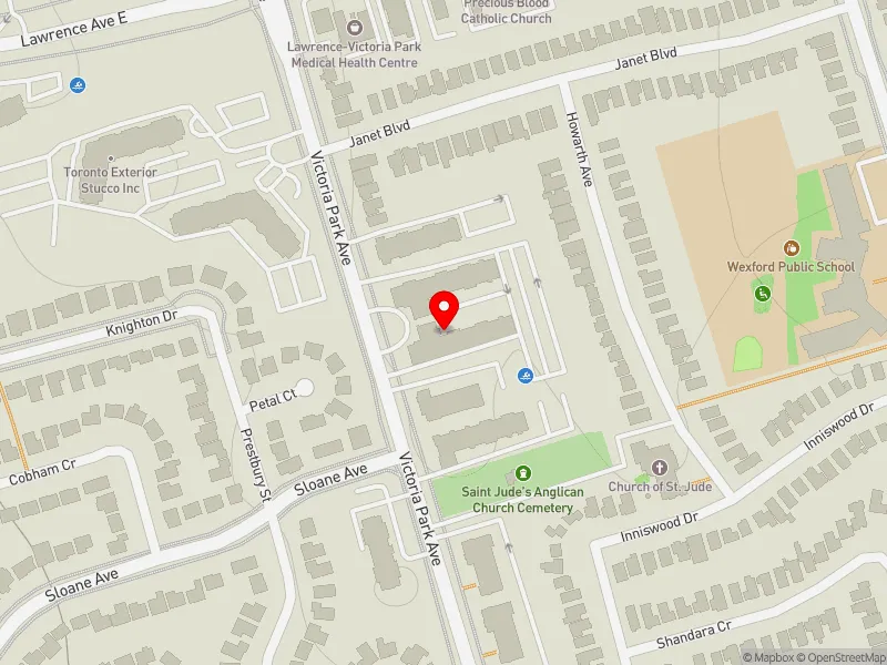RentSafeTO apartment evaluation map view of 1757 VICTORIA PARK AVE in Scarborough Centre, Toronto
