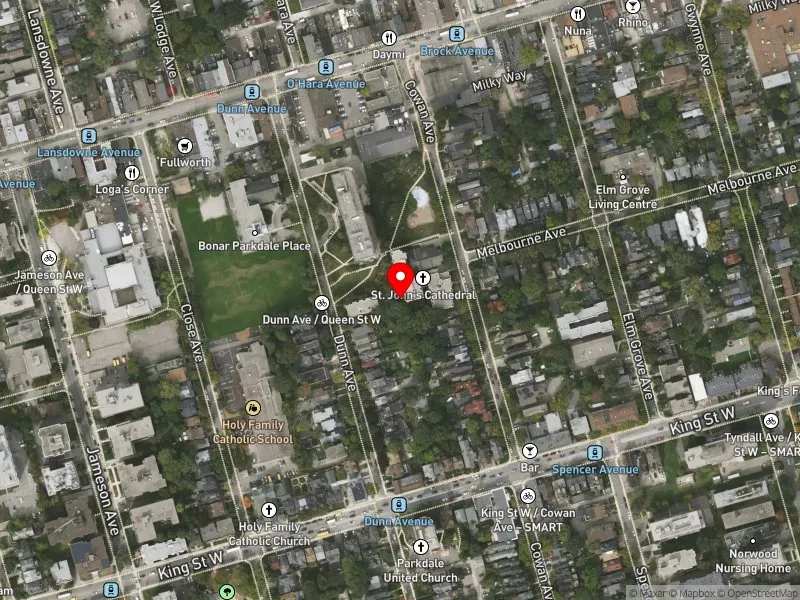 RentSafeTO apartment evaluation satellite view of 176 COWAN AVE in Parkdale-High Park, Toronto