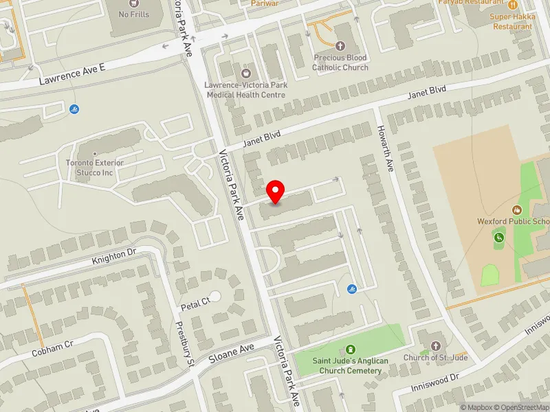 RentSafeTO apartment evaluation map view of 1765 VICTORIA PARK AVE in Scarborough Centre, Toronto