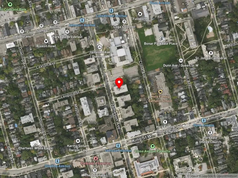 RentSafeTO apartment evaluation satellite view of 177 JAMESON AVE in Parkdale-High Park, Toronto