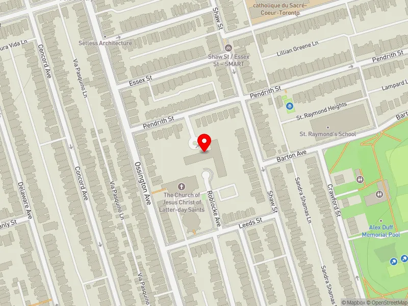 RentSafeTO apartment evaluation map view of 177 PENDRITH ST in University-Rosedale, Toronto