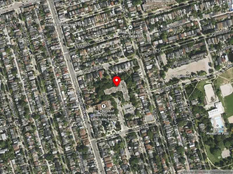 RentSafeTO apartment evaluation satellite view of 177 PENDRITH ST in University-Rosedale, Toronto