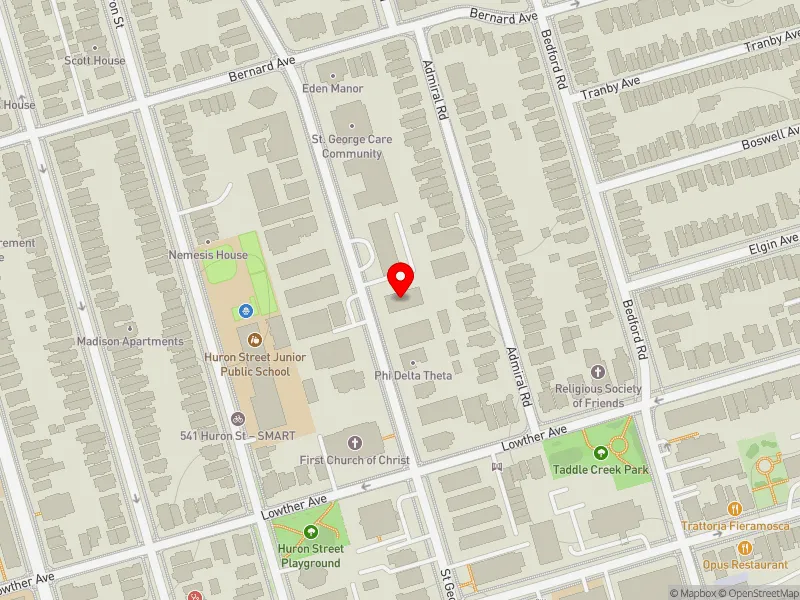 RentSafeTO apartment evaluation map view of 177 ST GEORGE ST in University-Rosedale, Toronto