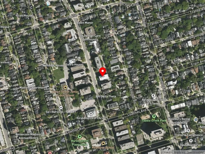 RentSafeTO apartment evaluation satellite view of 177 ST GEORGE ST in University-Rosedale, Toronto