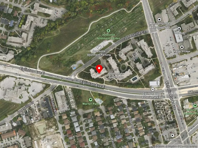 RentSafeTO apartment evaluation satellite view of 1770 EGLINTON AVE E in Don Valley East, Toronto