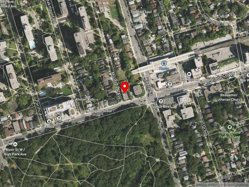 RentSafeTO apartment evaluation satellite view of 1778 BLOOR ST W in Parkdale-High Park, Toronto