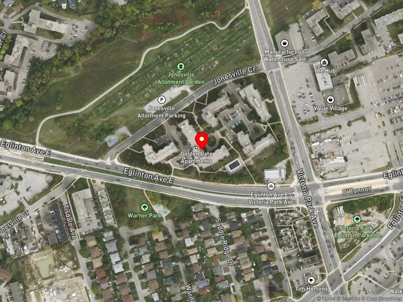 RentSafeTO apartment evaluation satellite view of 1780 EGLINTON AVE E in Don Valley East, Toronto