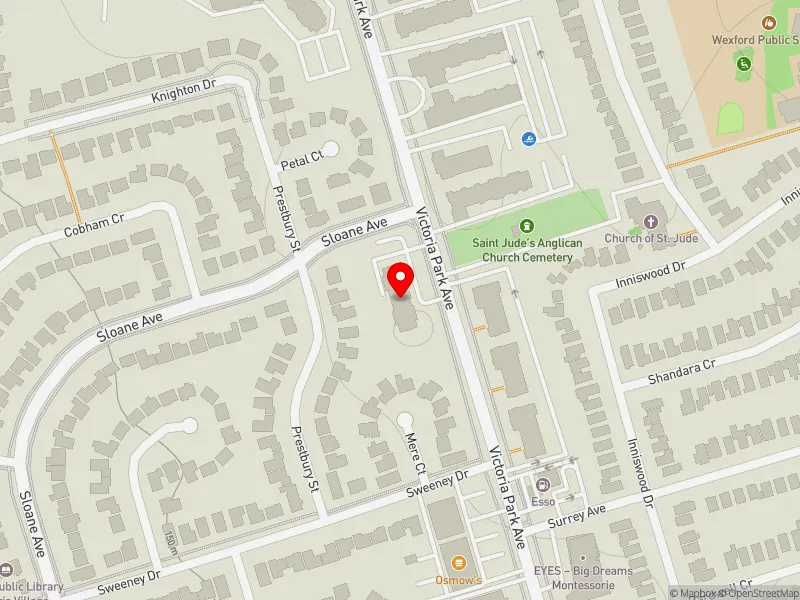 RentSafeTO apartment evaluation map view of 1780 VICTORIA PARK AVE in Don Valley East, Toronto