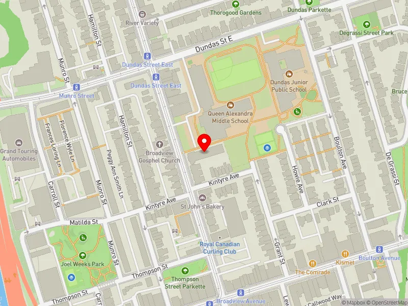 RentSafeTO apartment evaluation map view of 179 BROADVIEW AVE in Toronto-Danforth, Toronto