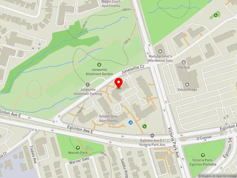 RentSafeTO apartment evaluation map view of 1790 EGLINTON AVE E in Don Valley East, Toronto