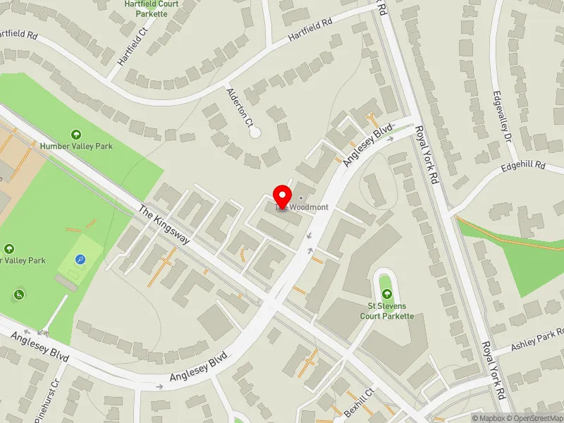 RentSafeTO apartment evaluation map view of 18 ANGLESEY BLVD in Etobicoke Centre, Toronto