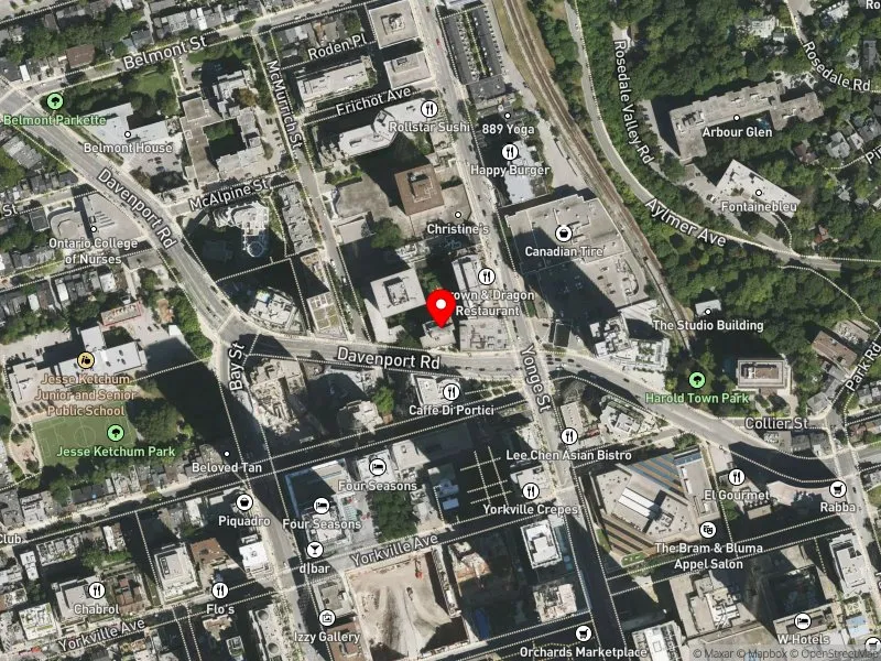 RentSafeTO apartment evaluation satellite view of 18 DAVENPORT RD in University-Rosedale, Toronto