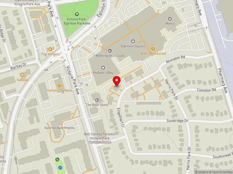 RentSafeTO apartment evaluation map view of 18 ENGELHART CRES in Scarborough Southwest, Toronto