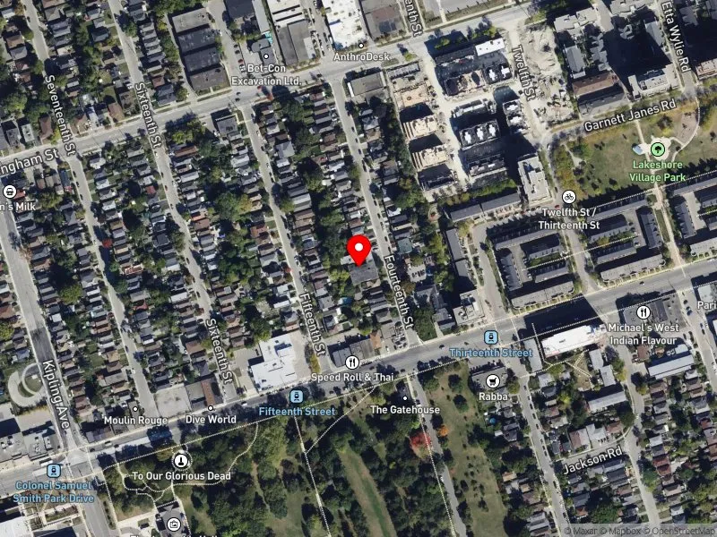 RentSafeTO apartment evaluation satellite view of 18 FOURTEENTH ST in Etobicoke-Lakeshore, Toronto