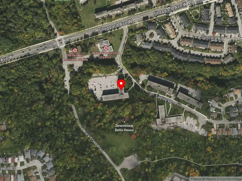 RentSafeTO apartment evaluation satellite view of 18 SEELEY DR in York Centre, Toronto