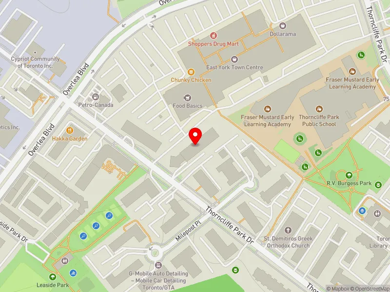 RentSafeTO apartment evaluation map view of 18 THORNCLIFFE PARK DR in Don Valley West, Toronto