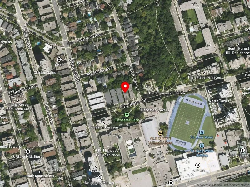 RentSafeTO apartment evaluation satellite view of 18 TICHESTER RD in Toronto-St. Paul's, Toronto