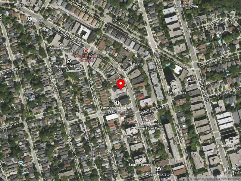 RentSafeTO apartment evaluation satellite view of 180 VAUGHAN RD in Toronto-St. Paul's, Toronto