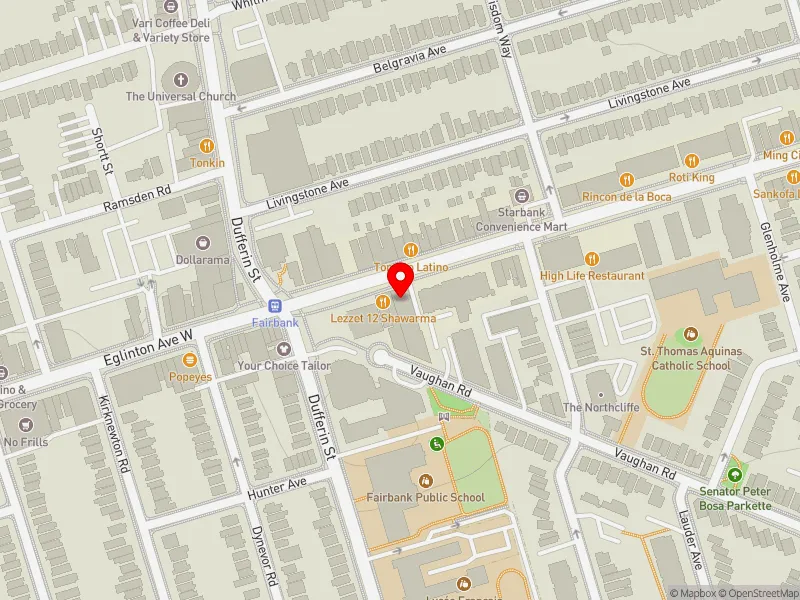 RentSafeTO apartment evaluation map view of 1801 EGLINTON AVE W in Toronto-St. Paul's, Toronto