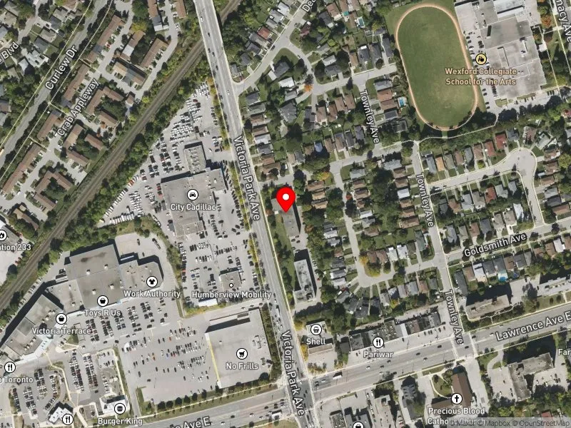 RentSafeTO apartment evaluation satellite view of 1827 VICTORIA PARK AVE in Scarborough Centre, Toronto