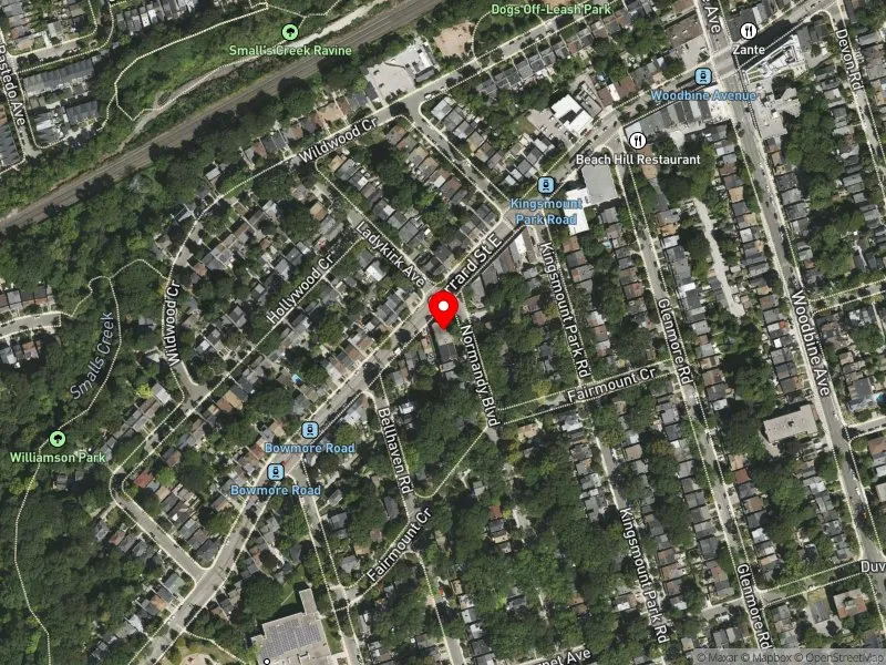 RentSafeTO apartment evaluation satellite view of 1845 GERRARD ST E in Beaches-East York, Toronto