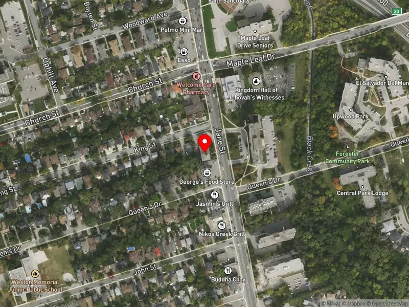 RentSafeTO apartment evaluation satellite view of 1848 JANE ST in York South-Weston, Toronto