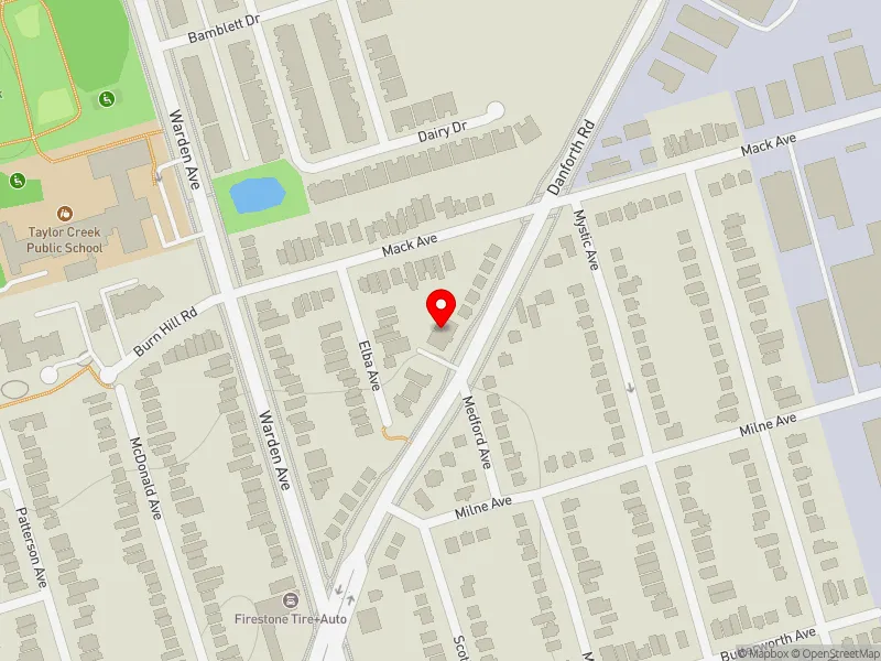 RentSafeTO apartment evaluation map view of 186 DANFORTH RD in Scarborough Southwest, Toronto