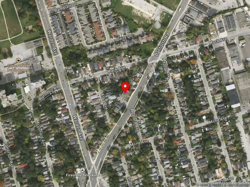RentSafeTO apartment evaluation satellite view of 186 DANFORTH RD in Scarborough Southwest, Toronto
