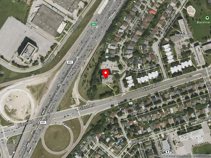 RentSafeTO apartment evaluation satellite view of 186 KINGSVIEW BLVD in Etobicoke North, Toronto