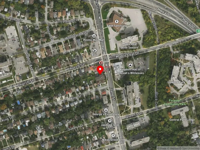 RentSafeTO apartment evaluation satellite view of 1860 JANE ST in York South-Weston, Toronto