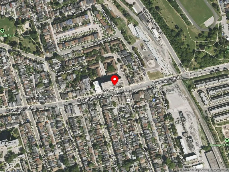 RentSafeTO apartment evaluation satellite view of 1884 DAVENPORT RD in Davenport, Toronto