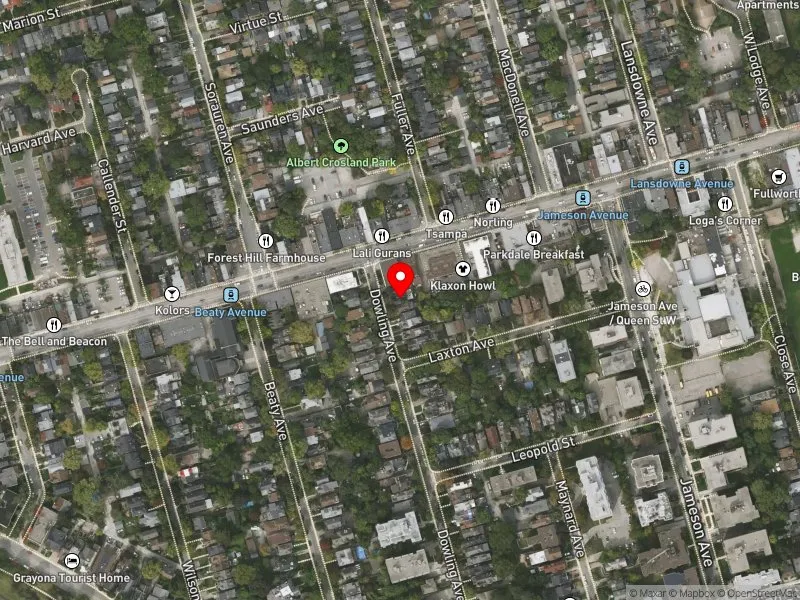 RentSafeTO apartment evaluation satellite view of 189 DOWLING AVE in Parkdale-High Park, Toronto