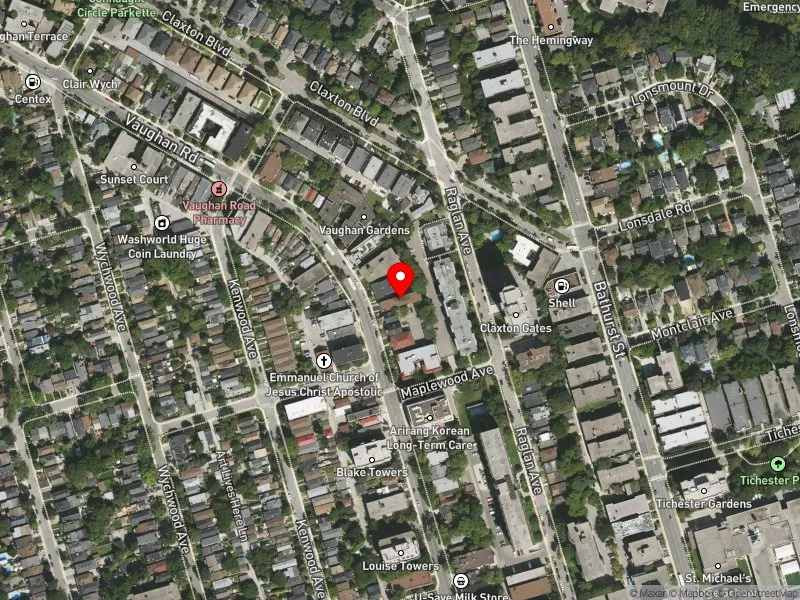 RentSafeTO apartment evaluation satellite view of 189 VAUGHAN RD in Toronto-St. Paul's, Toronto