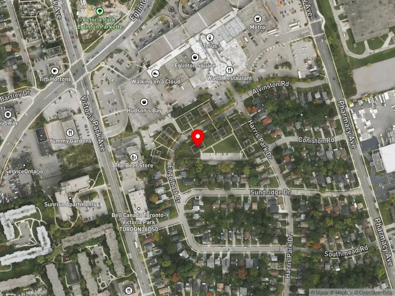 RentSafeTO apartment evaluation satellite view of 19 ENGELHART CRES in Scarborough Southwest, Toronto